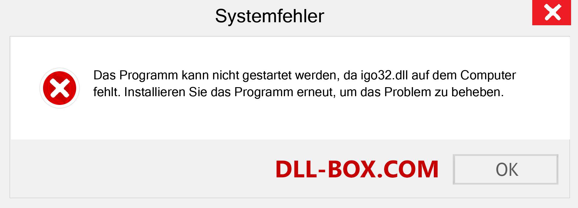 igo32.dll-Datei fehlt?. Download für Windows 7, 8, 10 - Fix igo32 dll Missing Error unter Windows, Fotos, Bildern