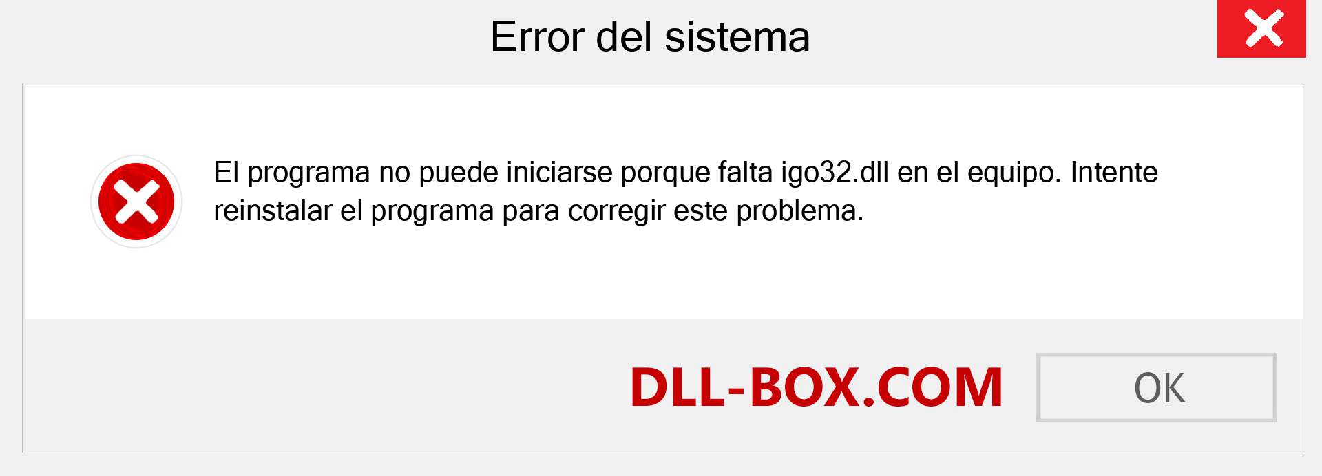 ¿Falta el archivo igo32.dll ?. Descargar para Windows 7, 8, 10 - Corregir igo32 dll Missing Error en Windows, fotos, imágenes